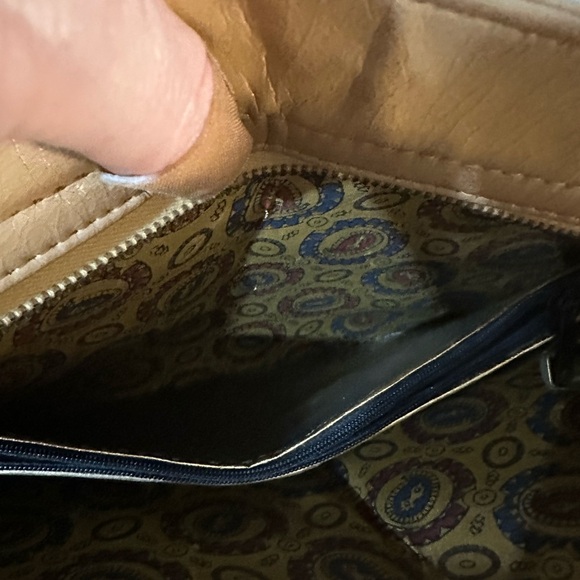 Vintage Julius Resnick Tan Faux Leather Handbag - Picture 11 of 14